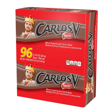 Wholesale Carlos V Chocolate Bars- 96ct delicious Mexican chocolate treats.